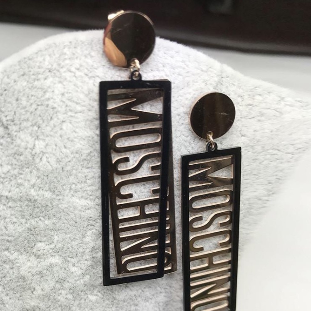 Moschino open drop earrings